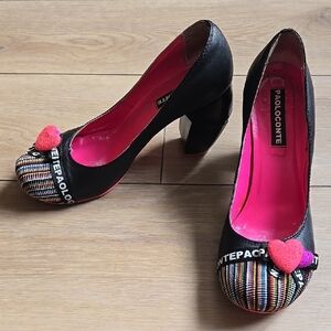 Paolo Conte Black Heels with Colorful Accents size EU 37